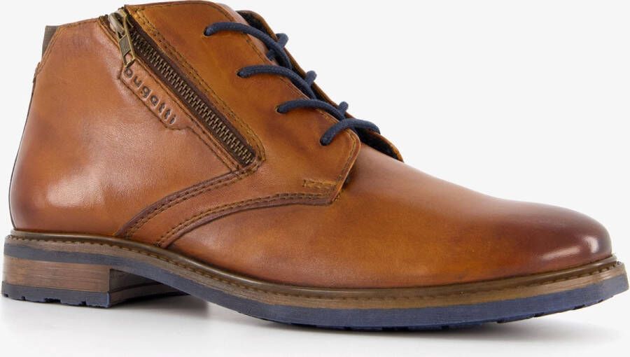 Bugatti leren heren veterschoenen cognac bruin Uitneembare zool