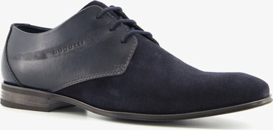 Bugatti leren heren veterschoenen suede glad leer Blauw Echt leer