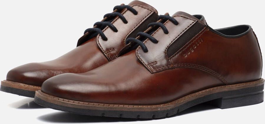 Bugatti leren heren veterschoenen cognac bruin