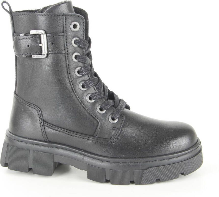 Bullboxer Diyona leren veterboots zwart Meisjes Leer 30