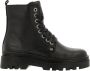 Bullboxer Zwarte Leren Veterschoenen Meisjes Black Dames - Thumbnail 1