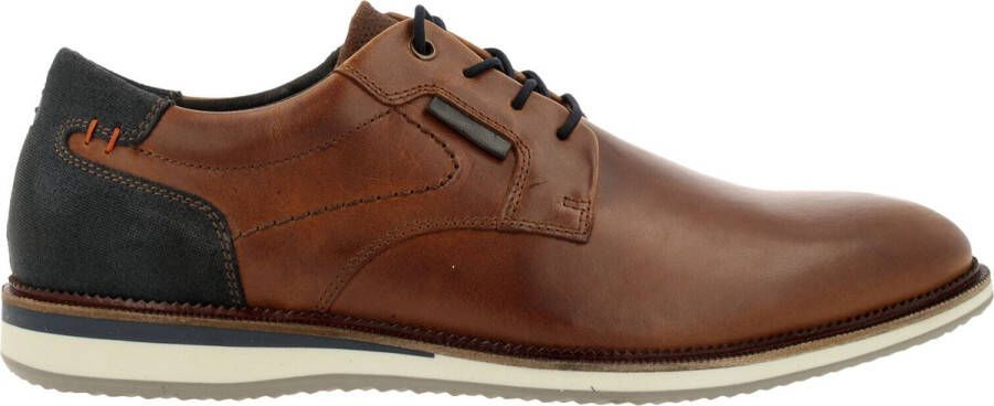 Bullboxer Lace-Up Male Cognac Navy Veterschoenen