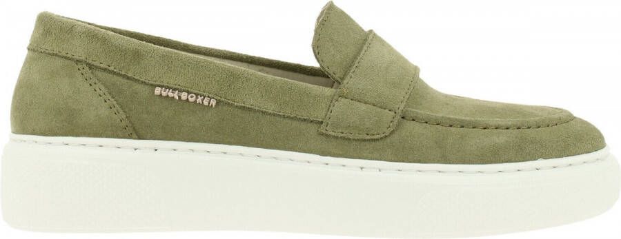 Bullboxer Loafer Slip-On Female Women Green Loafers