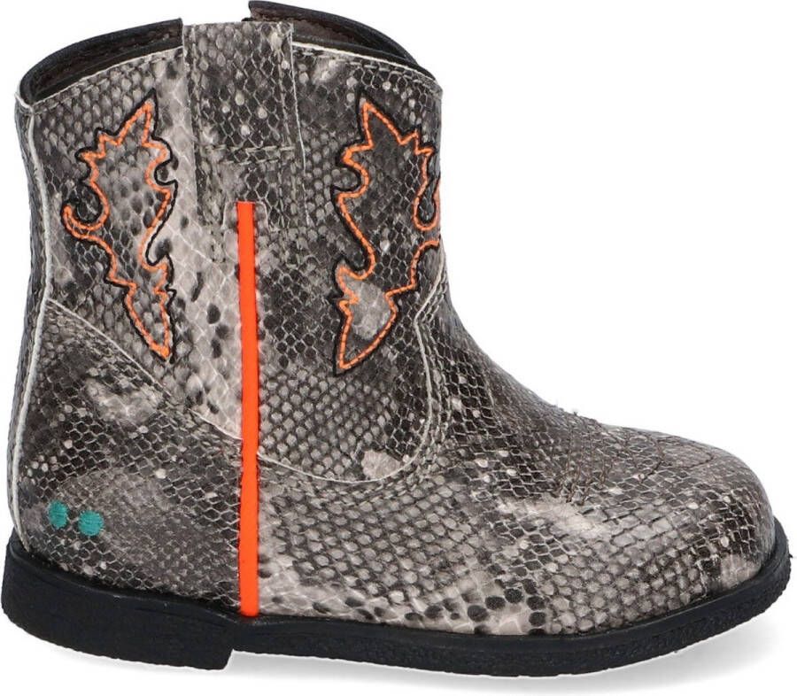 BunniesJR Bunnies JR 220655 703 Meisjes Cowboy Boots Grijs Print Leer Ritssluiting