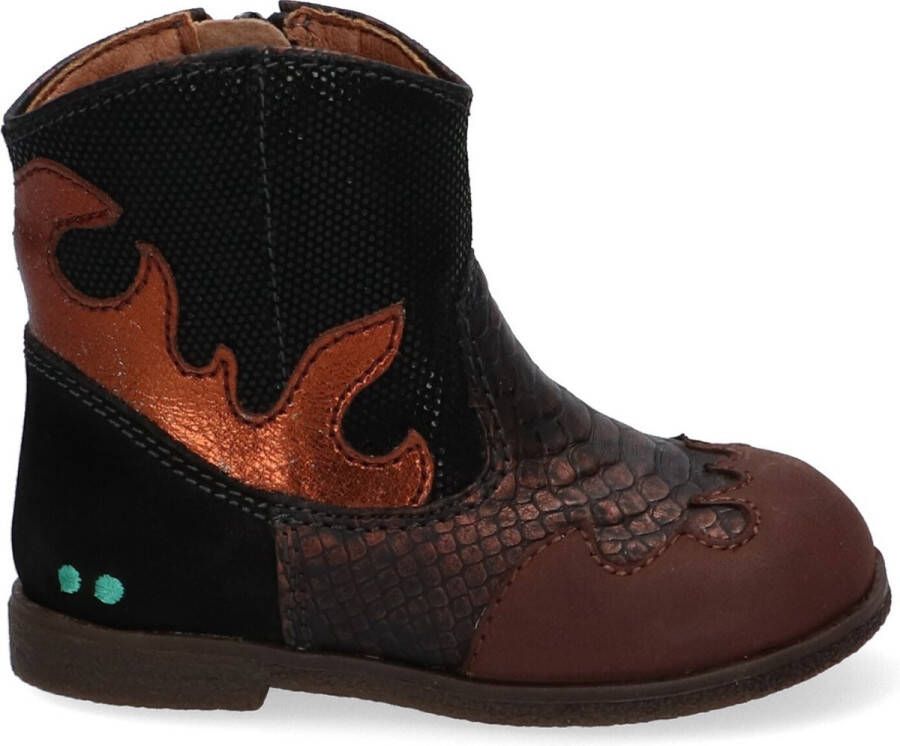 BunniesJR Bunnies JR 221654-619 Meisjes Cowboy Boots Zwart Leer Ritssluiting