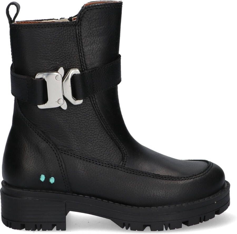 BunniesJR Bunnies JR 222871 589 Meisjes Biker Boots Zwart Leer Ritssluiting