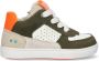 BunniesJR 224303-569 Jongens Lage Sneakers Groen Grijs Wit Oranje Leer Veters - Thumbnail 2