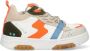 BunniesJR 224310-503 Jongens Lage Sneakers Beige Oranje Wit Blauw Leer Veters - Thumbnail 2