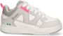 BunniesJR 224312-401 Meisjes Lage Sneakers Wit Roze Grijs Suède Imitatieleer Mesh Veters - Thumbnail 2