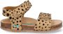 BunniesJR 224408-703 Meisjes Platte Sandalen Beige Print Imitatieleer Klittenband - Thumbnail 7