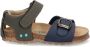 BunniesJR 224427-702 Jongens Platte Sandalen Groen Blauw Imitatieleer Klittenband - Thumbnail 1