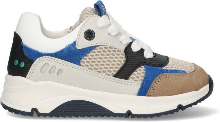 BunniesJR 224461-208 Jongens Lage Sneakers Wit Grijs Blauw Nubuck Veters