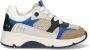 BunniesJR 224461-208 Jongens Lage Sneakers Wit Grijs Blauw Nubuck Veters - Thumbnail 1