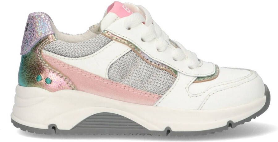 BunniesJR 224480-500 Meisjes Lage Sneakers Wit Roze Multicolor Leer Veters