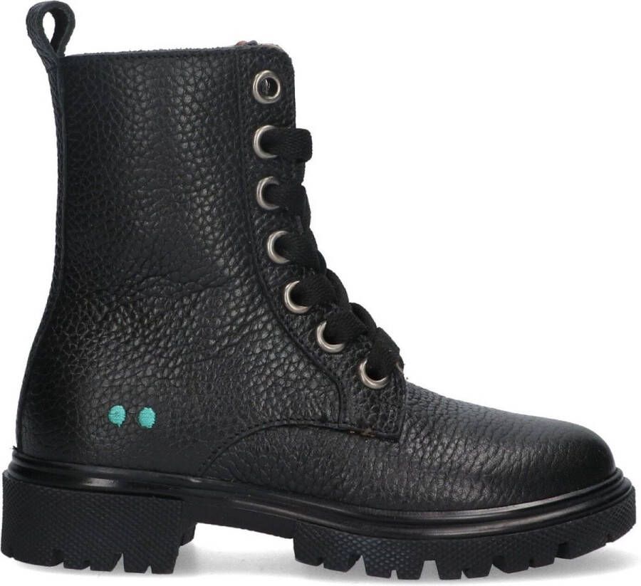 BunniesJR 224884-589 Meisjes Biker Boots Zwart Leer Veters