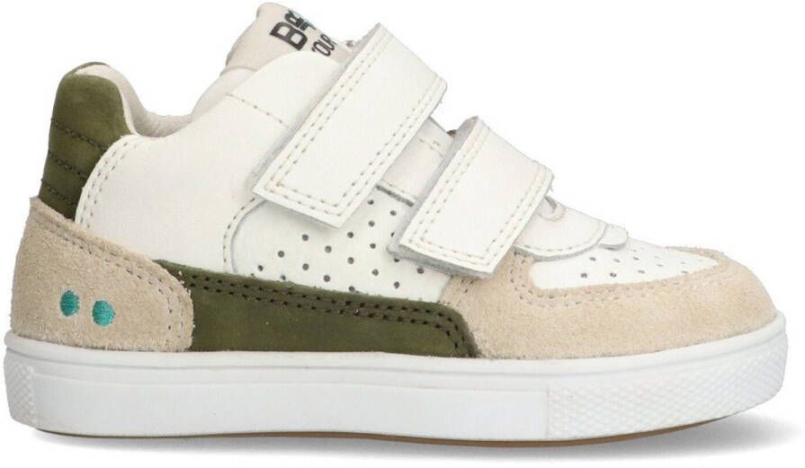 BunniesJR 225321-403 Jongens Lage Sneakers Groen Wit Suède Klittenband