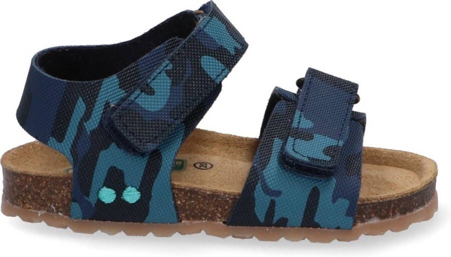 BunniesJR Bunnies JR Bas Beach Jongens Sandalen Blauw Print Leer Klittenband