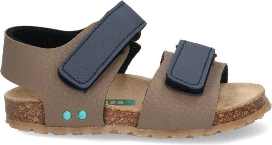 BunniesJR Bas Beach Jongens Sandalen Taupe Donkerblauw Imitatieleer Klittenband