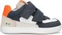 BunniesJR Bunnies JR 223302-529 Jongens Lage Sneakers Blauw Wit Oranje Nubuck Klittenband - Thumbnail 1