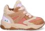 BunniesJR Bunnies JR 223844-213 Meisjes Hoge Sneakers Bruin Lila Oranje Leer Veters - Thumbnail 2