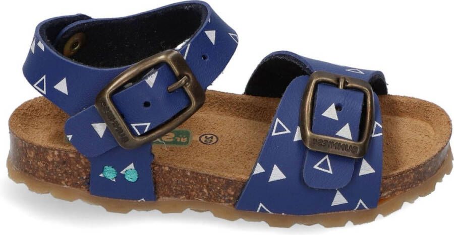 BunniesJR Bunnies JR Bonny Beach Jongens Sandalen Blauw Print Leer Gesp