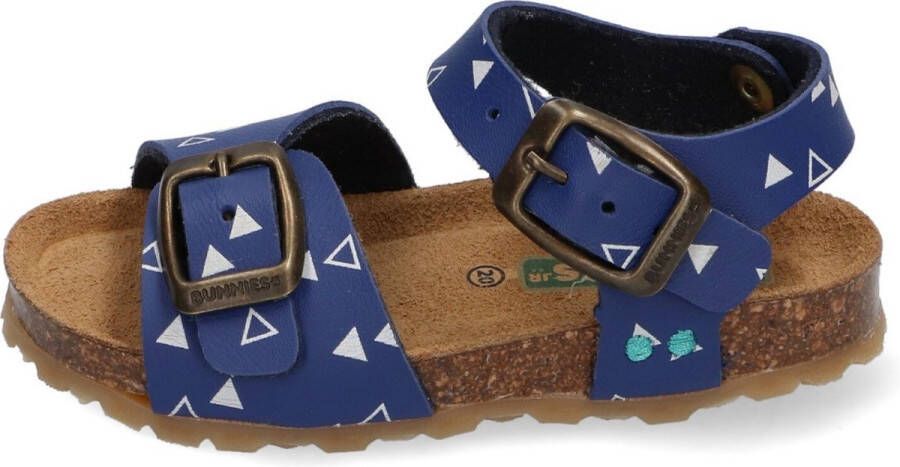 BunniesJR Bunnies JR Bonny Beach Jongens Sandalen Blauw Print Leer Gesp