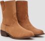 Weloveshoes Black Friday Deal Dames Cowboylaarzen met Hak Kort Suedine Camel - Thumbnail 4