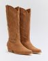 Weloveshoes SmileFavorites Dames Cowboylaarzen met Hak Camel Imitatieleer - Thumbnail 2