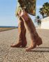 Weloveshoes SmileFavorites Dames Cowboylaarzen met Hak Camel Suedine - Thumbnail 2