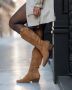 Weloveshoes SmileFavorites Dames Cowboylaarzen met Hak Camel Suedine - Thumbnail 1