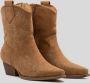 Weloveshoes SmileFavorites Dames Cowboylaarzen met Hak Kort Camel Suedine - Thumbnail 1