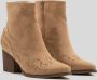 Weloveshoes SmileFavorites Dames Cowboylaarzen met Hak Kort Khaki Suedine - Thumbnail 1