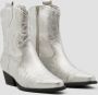 Weloveshoes SmileFavorites Dames Cowboylaarzen met Hak Kort Zilver Imitatieleer - Thumbnail 1