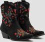 Weloveshoes Cyber Monday Deal Dames Cowboylaarzen met Hak Kort Suedine Zwart - Thumbnail 3