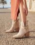 Weloveshoes SmileFavorites Dames Enkellaarzen met Hak Beige Stof - Thumbnail 1