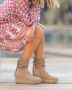 Weloveshoes SmileFavorites Dames Enkellaarzen met Hak Beige Suedine - Thumbnail 1