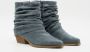 Weloveshoes SmileFavorites Dames Enkellaarzen met Hak Blauw Suedine - Thumbnail 3