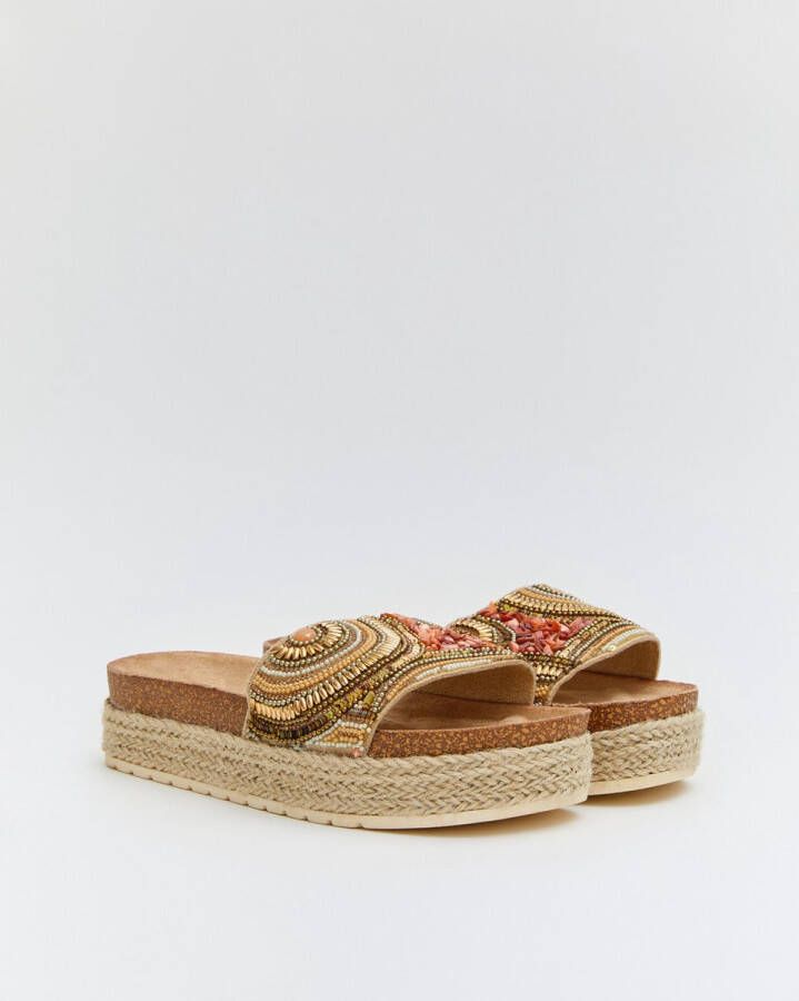 Buonarotti Dames Espadrilles Slippers Goud Imitatieleer