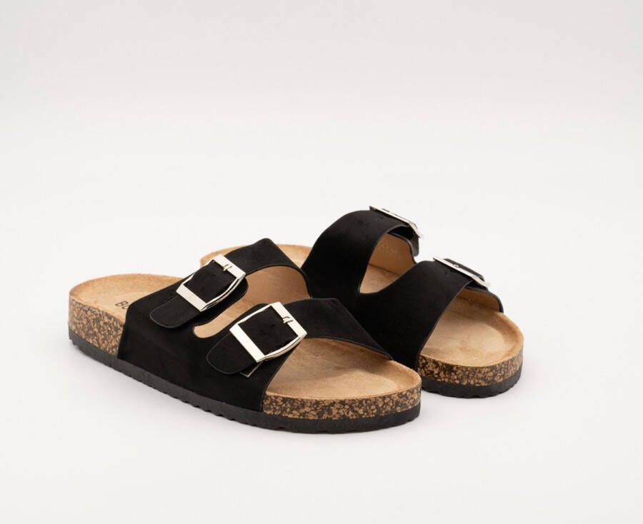 Weloveshoes SmileFavorites Instappers Slippers Western Zwart Suedine