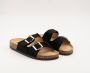 Weloveshoes SmileFavorites Instappers Slippers Western Zwart Suedine - Thumbnail 1