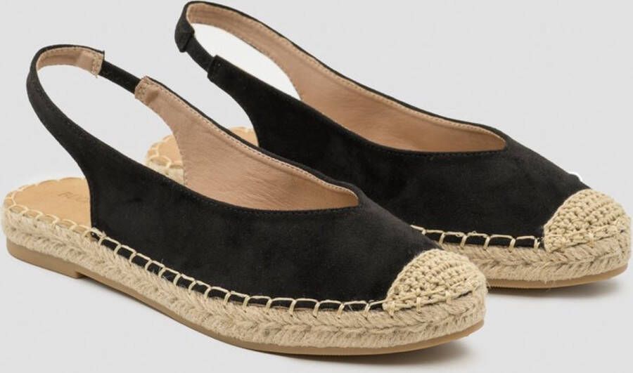 Buonarotti Dames Espadrilles Zwart Suedine