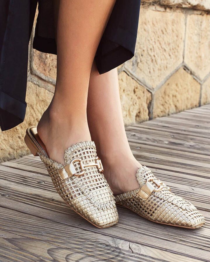 Buonarotti Dames Loafers Goud Imitatieleer Instappers