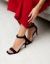 Weloveshoes SmileFavorites Sandalen met Hak Zwart Suedine - Thumbnail 1