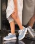 Weloveshoes SmileFavorites Dames Sneakers Blauw Stof - Thumbnail 1