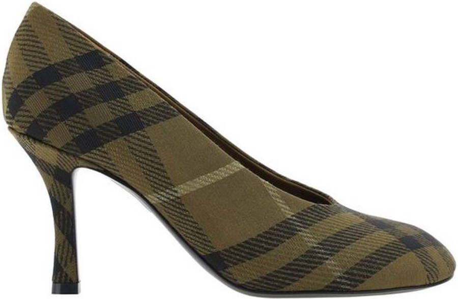 Burberry Stiletto Baby Pumps met Check Print Green Dames