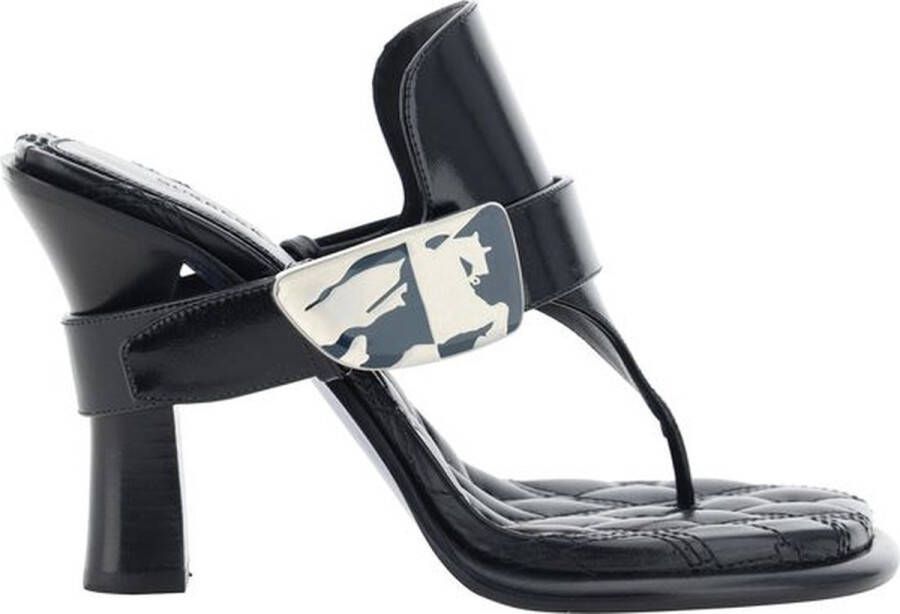 Burberry Bay Sandals Met Chunky Hak En Leerdesign