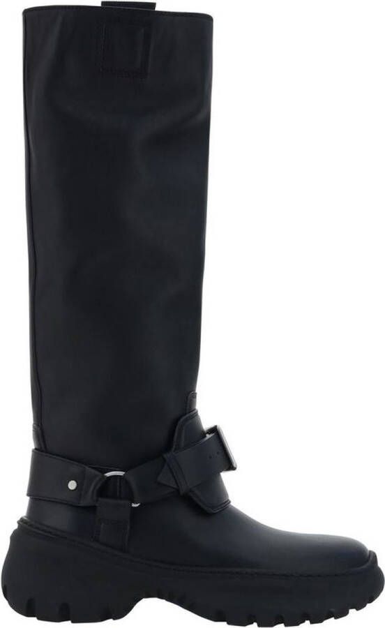 Burberry Stomp Leren Laarzen met B-Gespen Black Dames