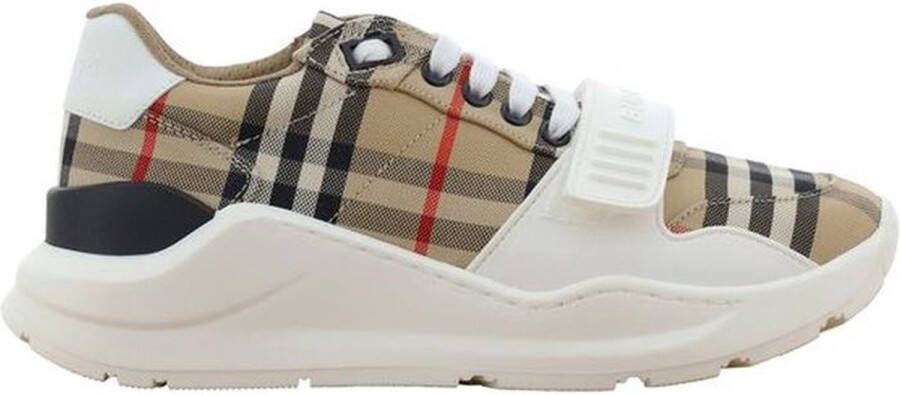 Burberry Sneakers met Vintage Check-patroon en klittenbandsluiting Beige Dames