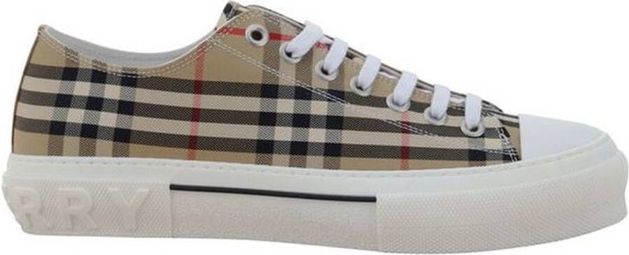 Burberry Beige Sneakers van Biologisch Katoen met Vintage Check Motief Beige Heren