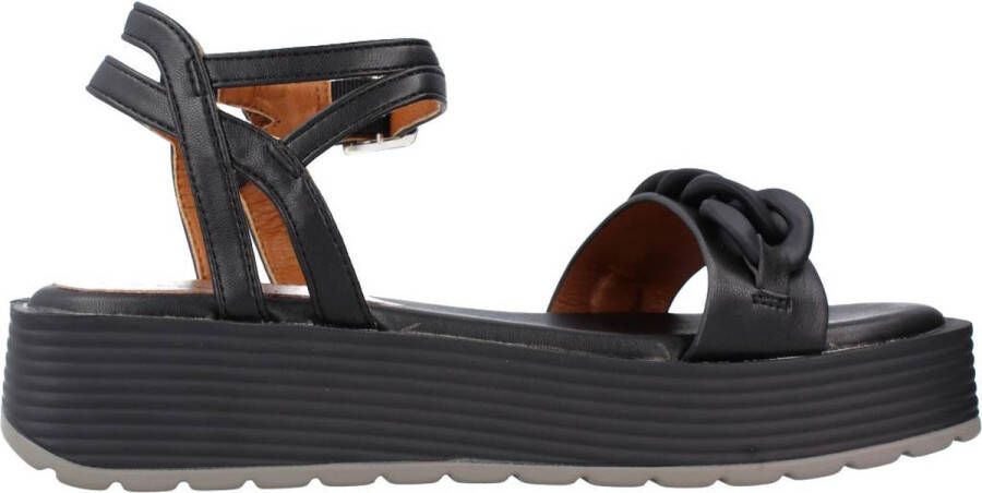 CafèNoir Stijlvolle platte sandalen voor vrouwen Black Dames